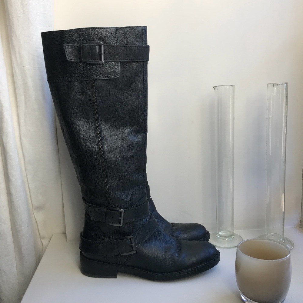 {sold} Enzo Angiolini black leather riding boots
